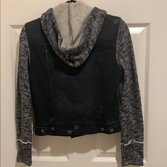 Free People Denim/Sweatshirt Combo Jacket S - Picture 10 of 12